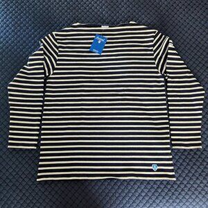 Orcival Striped Sweater - Navy/Ecru - XL size - Made in France